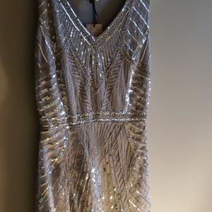 Molly Bracken embellished silver dress
